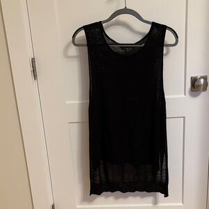 Eileen Fisher Black Sheer Sleeveless Tunic